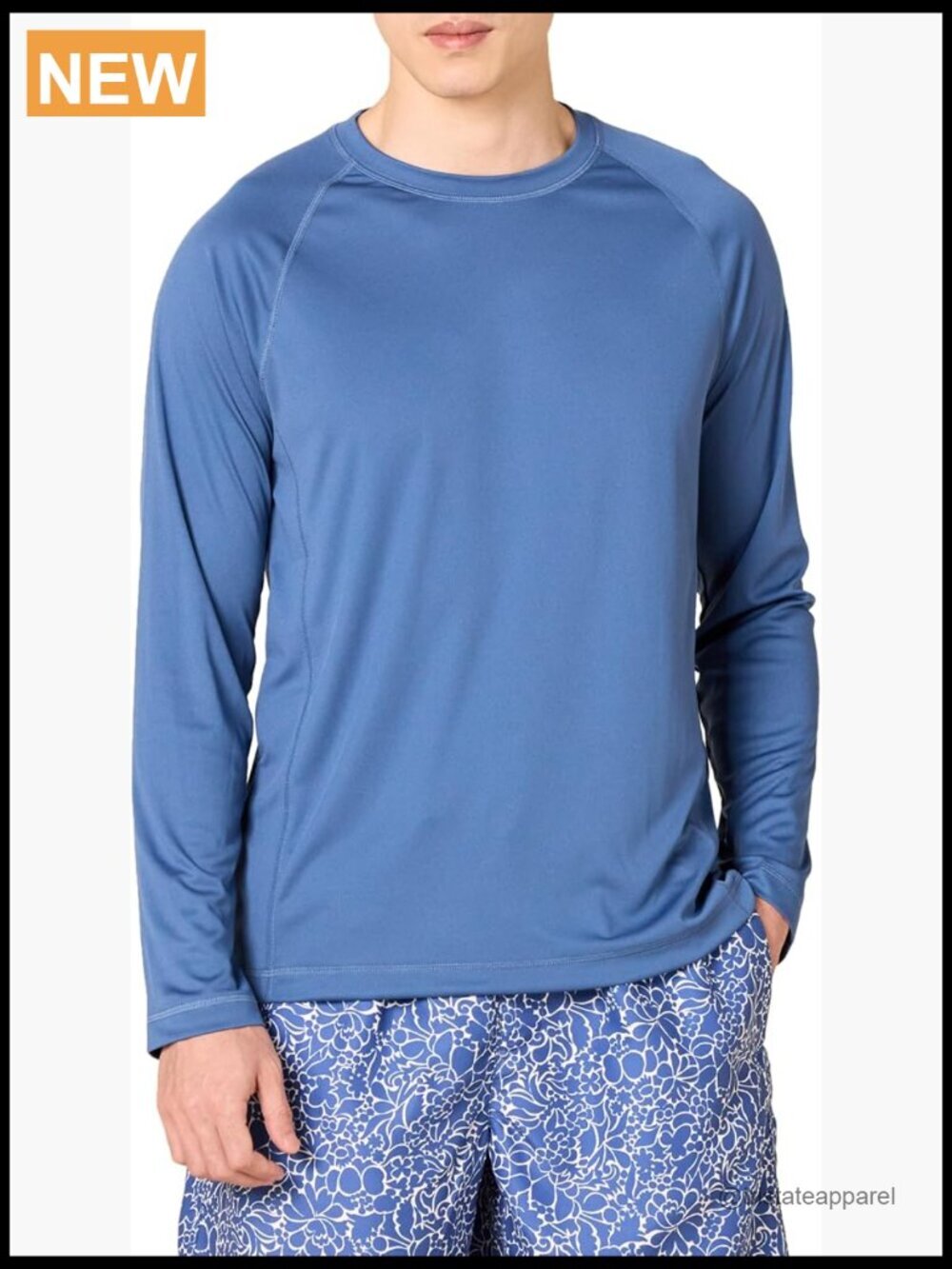 Men's UPF 50 Long Sleeve Rash Guard Swim Tee